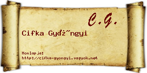 Cifka Gyöngyi névjegykártya