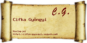 Cifka Gyöngyi névjegykártya